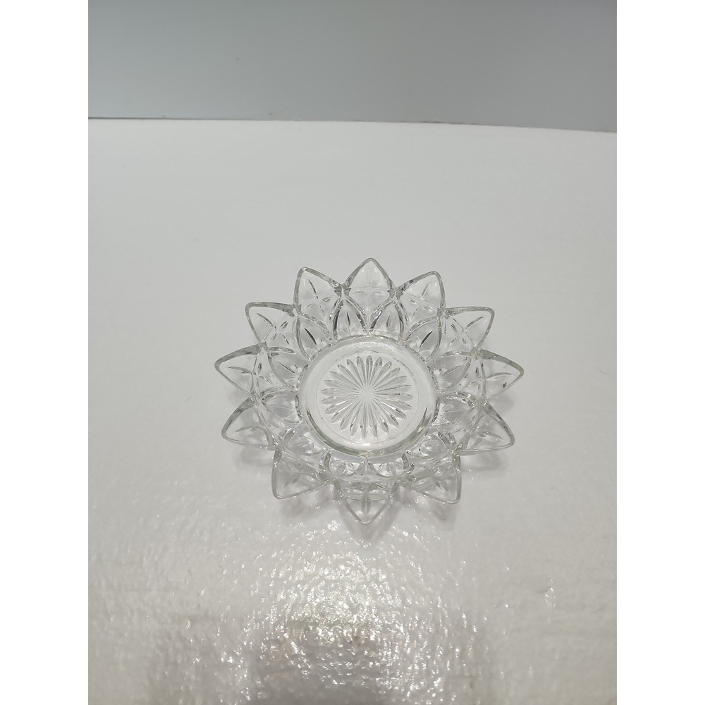 Vintage Federal Glass Co clear glass flower petal Star shaped candy or nut dish